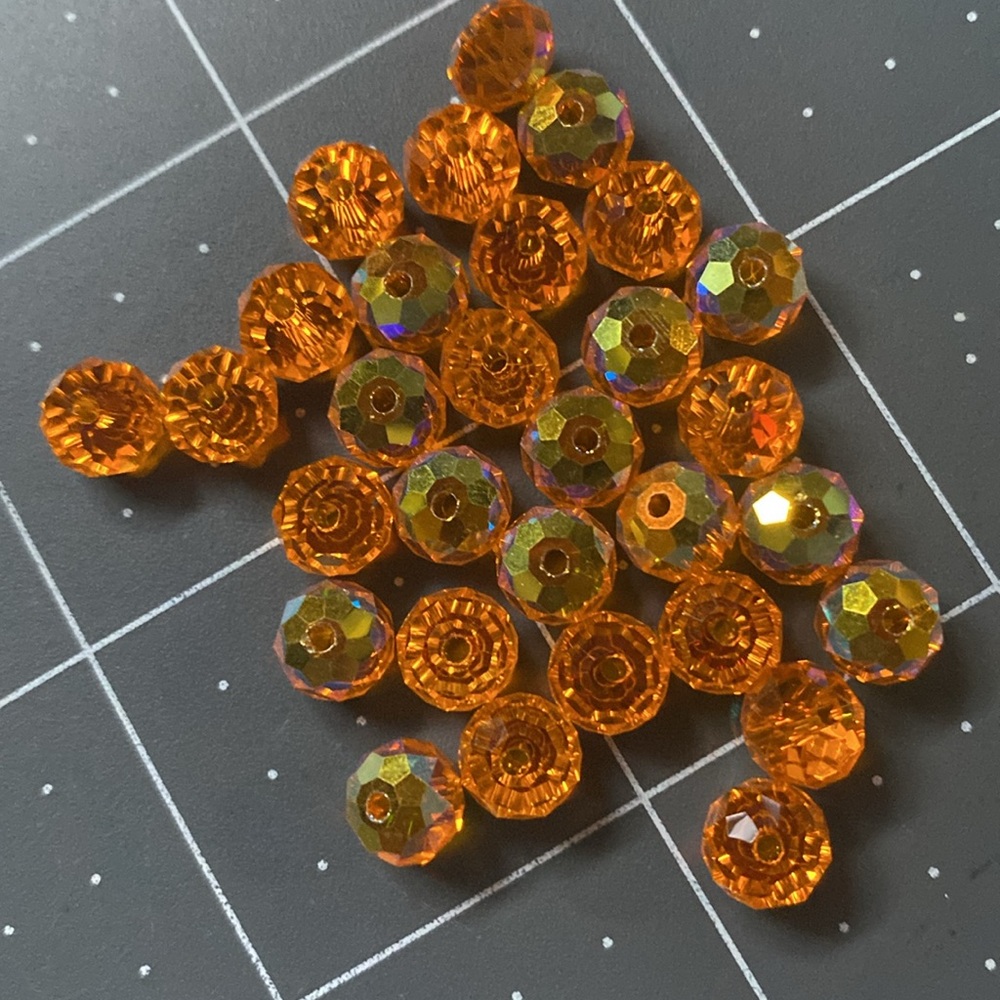 Crystal Beads: 8mm AB Rondelle (30)